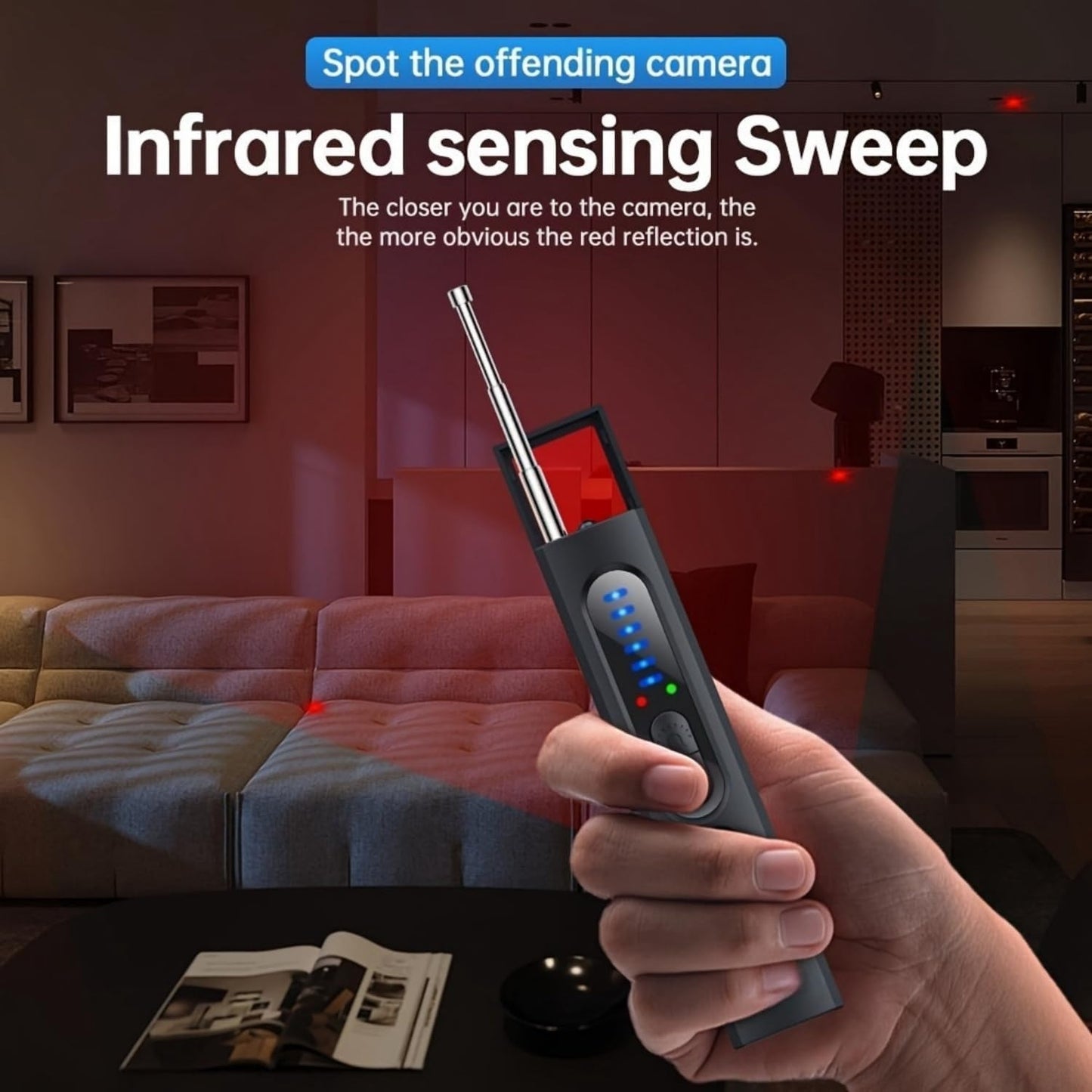 Hidden Camera Detector (Anti Spy Device for Hotels, Airbnb & Home Security)