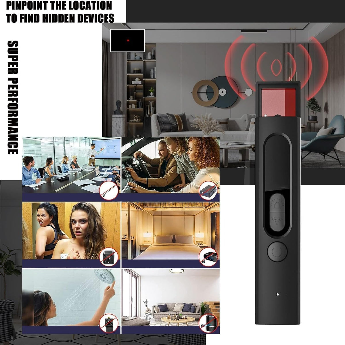 Hidden Camera Detector (Anti Spy Device for Hotels, Airbnb & Home Security)