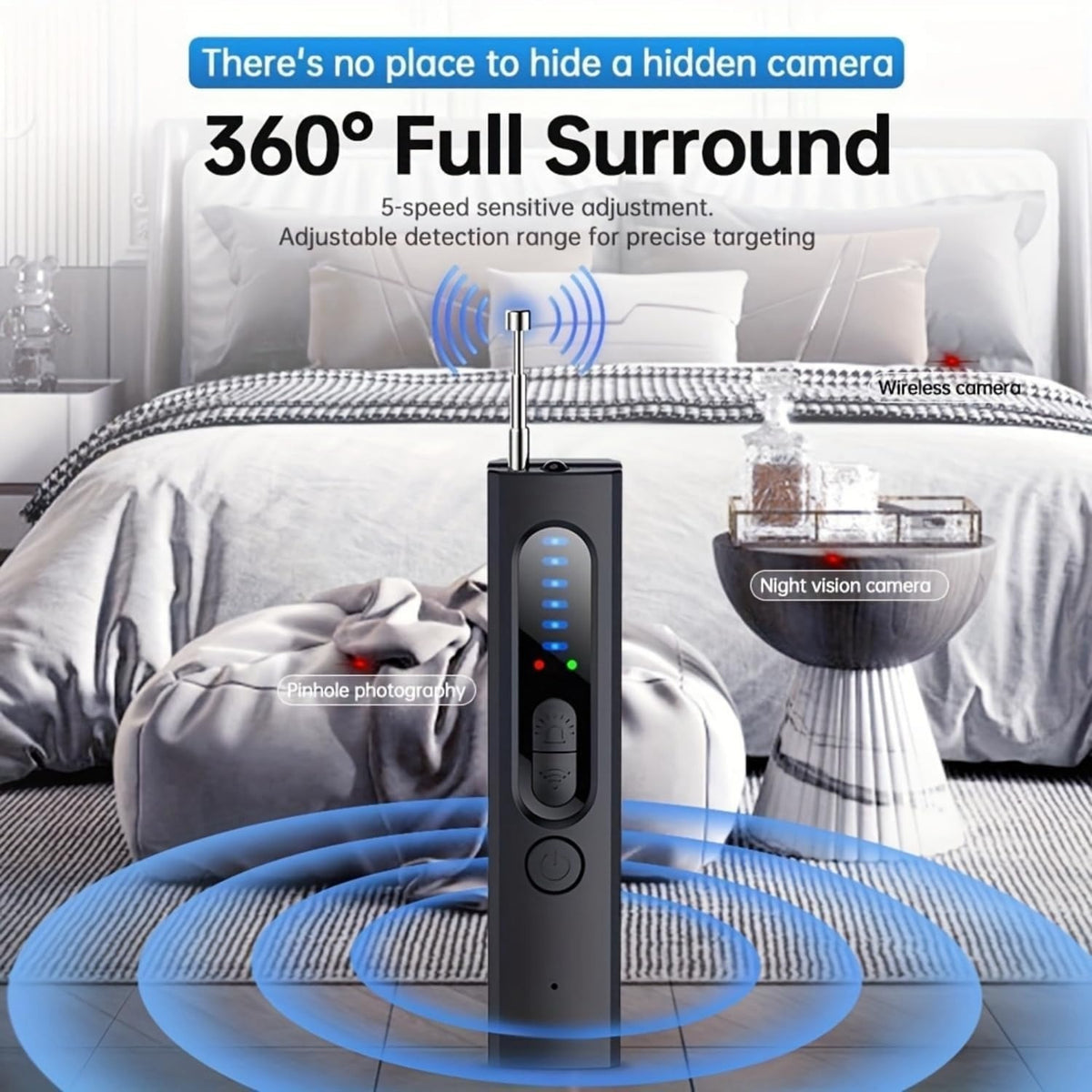 Hidden Camera Detector (Anti Spy Device for Hotels, Airbnb & Home Security)